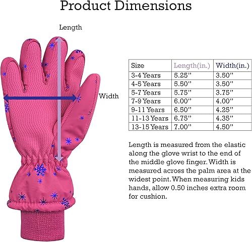 Miniatura 5 de N'Ice Caps - Guantes impermeables y con aislamiento Thinsulate para niños, adecuados para invierno, esquí y nieve