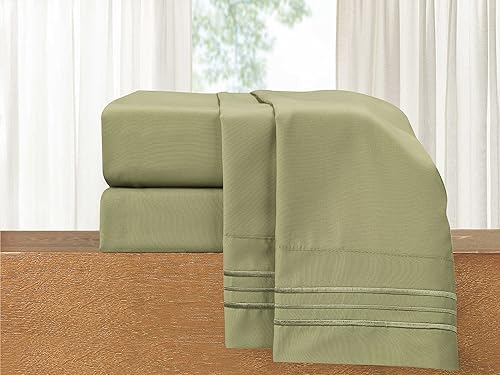 Vista 95 de Elegant Comfort - Juego de sábanas de 3 piezas de lujo de 1500 hilos, calidad egipcia, Microfibra, Blanco, Completo