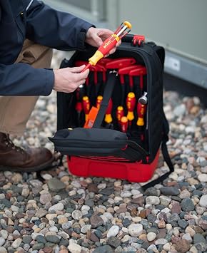 Wiha 91877 48 Piece Insulated Electrician's Tool Kit in Heavy Duty Backpack