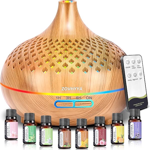 ZOVHYYA Difusor de Aromaterapia 500ml con Control Remoto