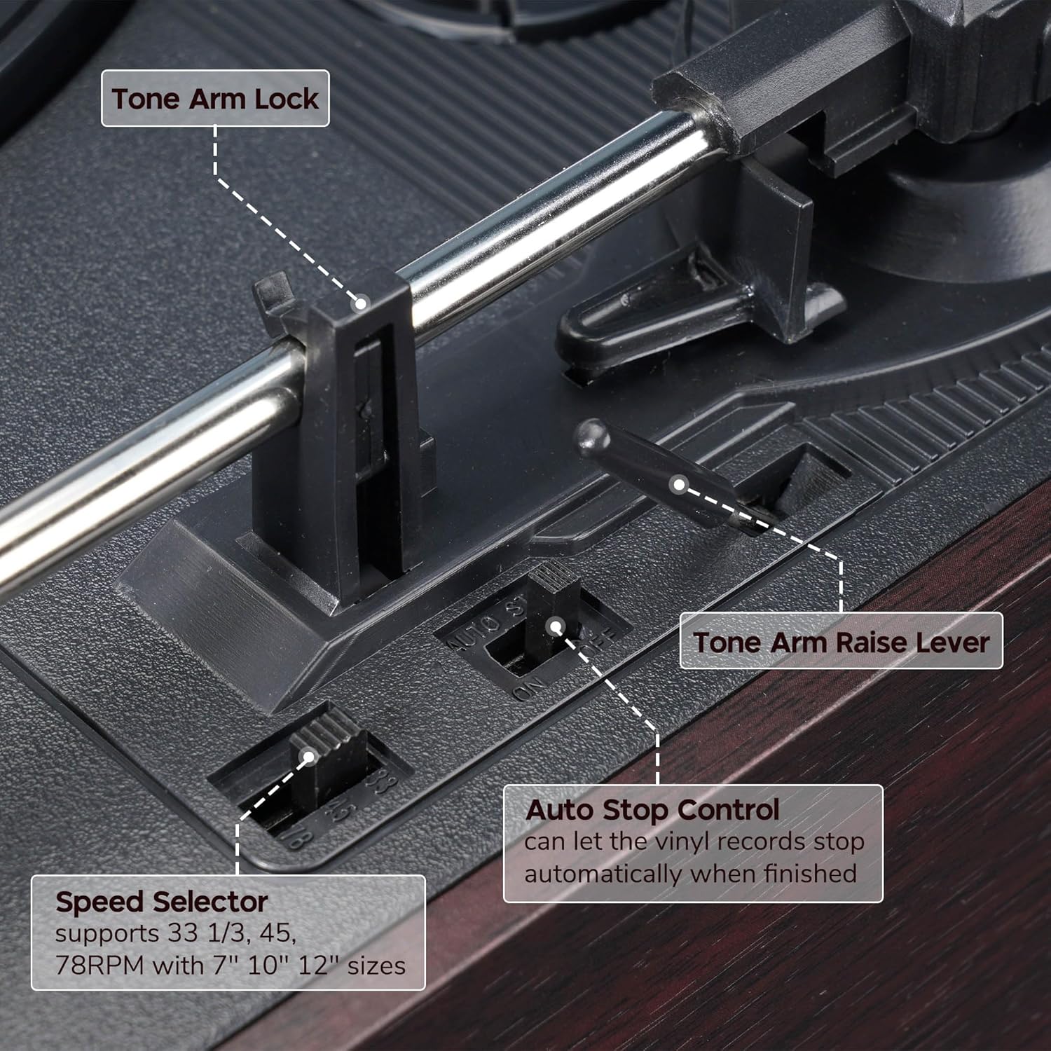 AW Vinyl Record Player with Speakers Turntable for Vinyl Records Stereo System for Home Bluetooth Tape Cassette CD Player Retro All in 1 AM/FM Radio
