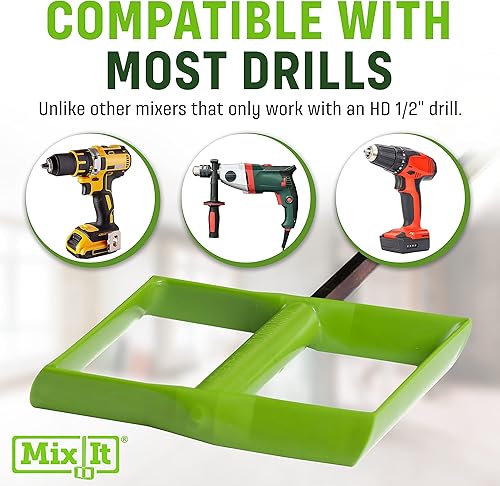 Miniatura 4 de Buddy Tools - Mezclador multimaterial para pintura, resina epoxi, tierra para macetas, compuesto de juntas, paleta de ABS, 18 pulgadas de longitud,