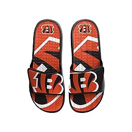 FOCO Cincinnati Bengals NFL Mens Colorblock Big Logo Gel Slide - L