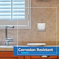 Vista 3 de LIDER Placa de pared de metal para receptáculo doble dúplex, resistente a los impactos/corrosión, cubierta de salida de metal, acero inoxidable 430