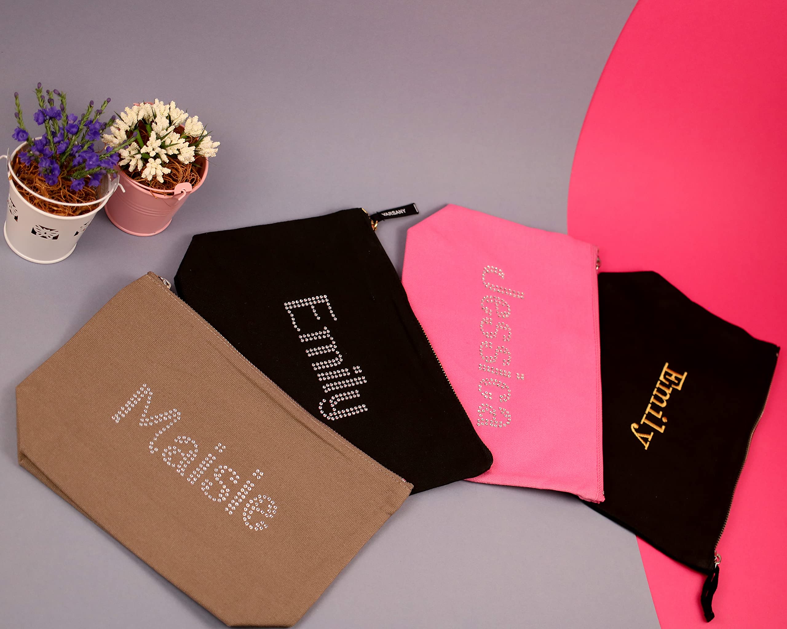 Trousse de Toilette Noire à Cristaux Personnalisables pour Le Maquillage - pour Anniversaire, fête des mères pour Les Enfants - pour Toute Occasion