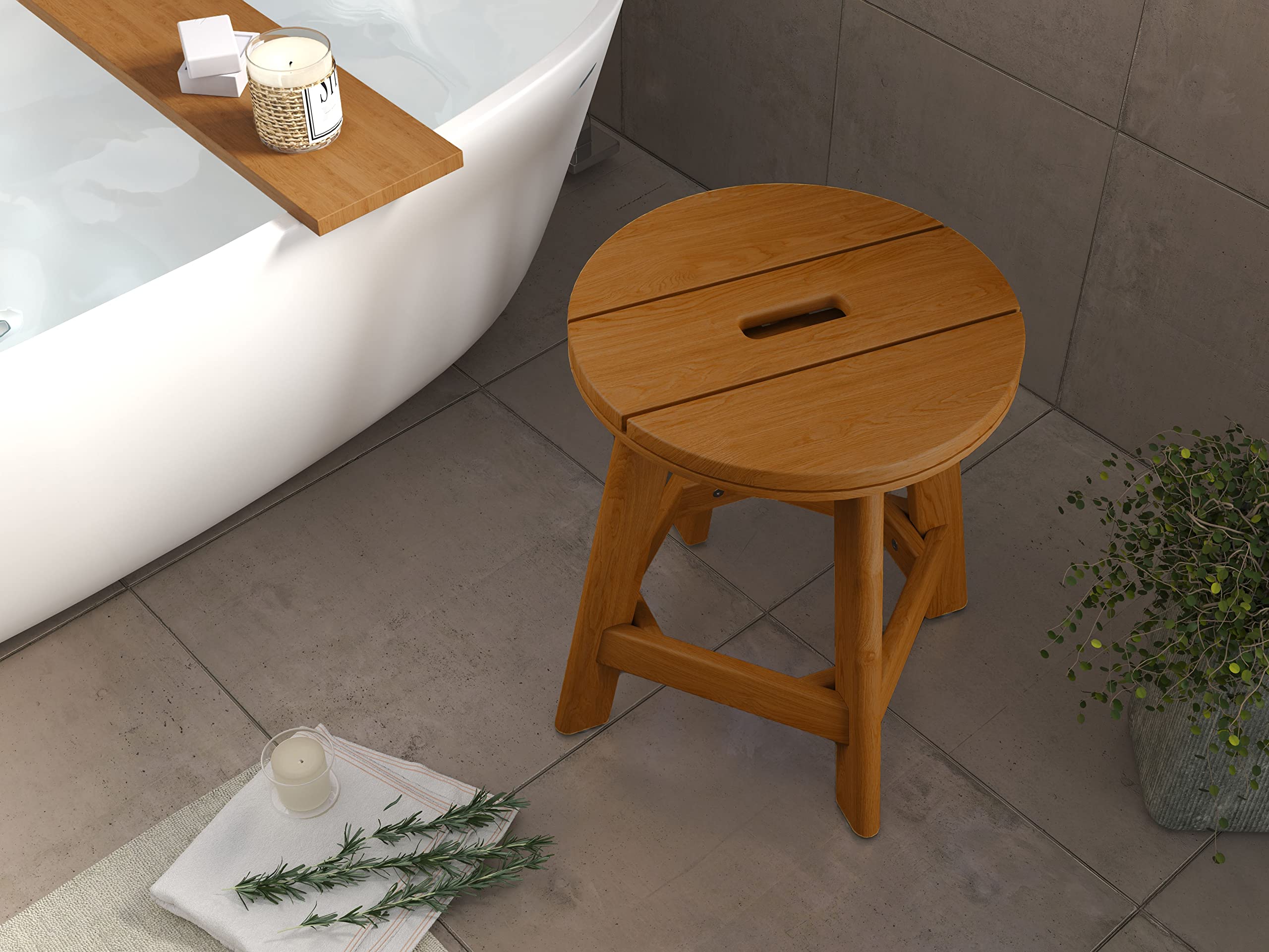 Destiny Badhocker SPA & Living rund 40x40x48 cm Teak