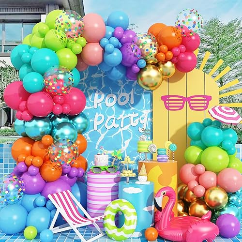 Miniatura 11 de Kit de Arco de Globos para Fiesta, 100 piezas de decoraciones para fiesta mexicana con globos de papel de aluminio con sombrero de llama, guirnalda