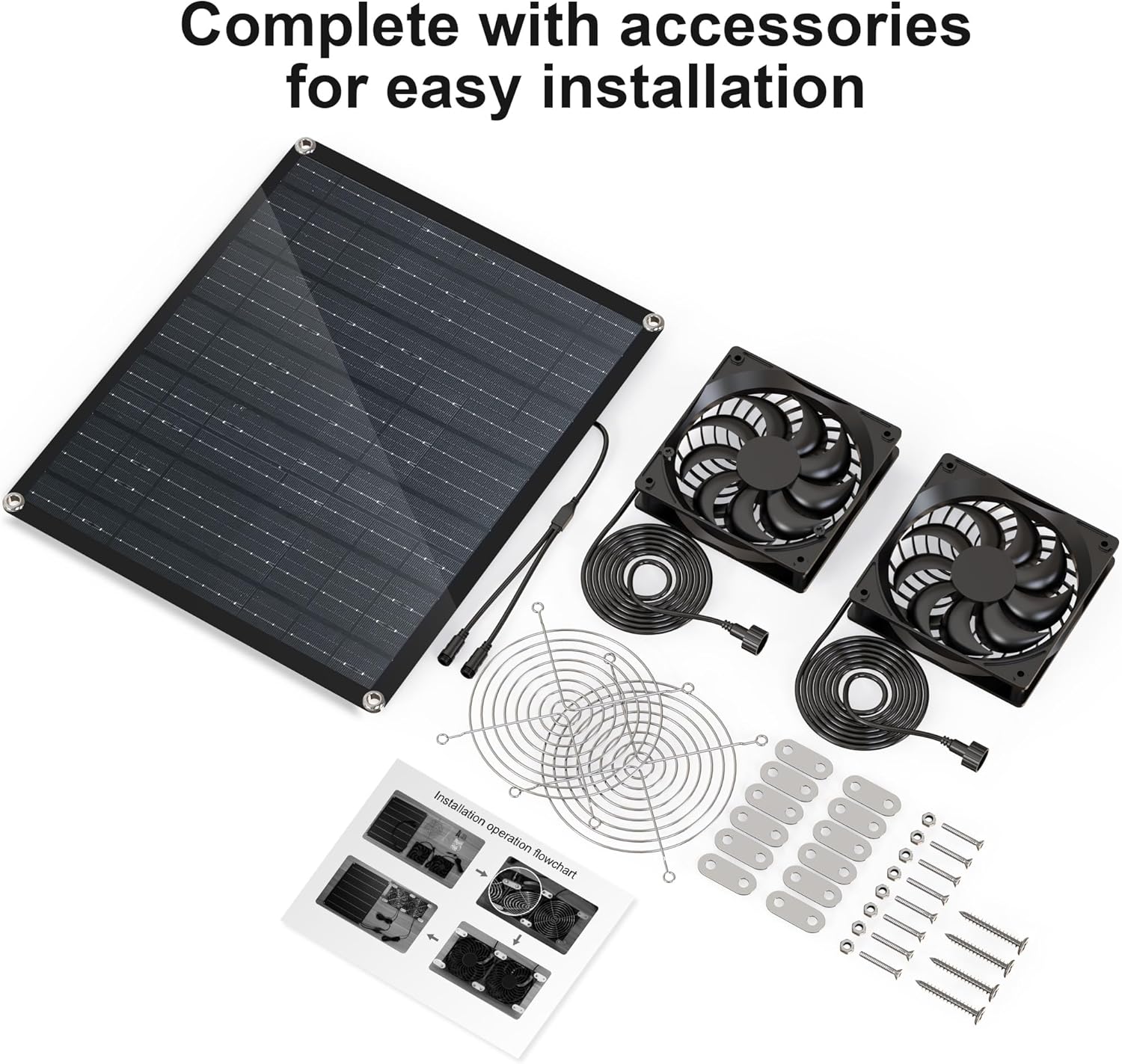 Solar Panel Fan, 29W Solar Fan for greenhouses, Small Chicken coops, and pet Houses. IPX7 Waterproof Solar Panel Fan kit