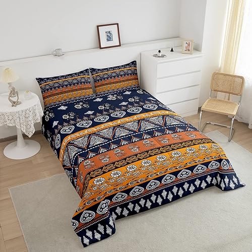 Miniatura 3 de Erosebridal Southwestern - Juego de edredón completo nativo indio americano, juego de ropa de cama azteca a rayas, juego de edredón bohemio de