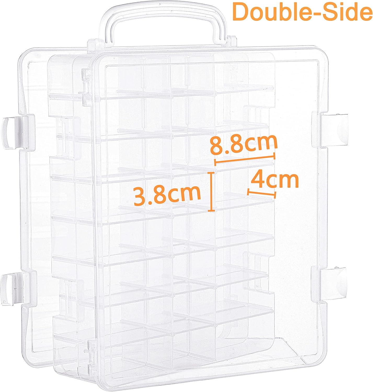 New brothread 100% Matt Embroidery Machine Thread 72 Spools 40WT Each Spool 500M (550Y) + Double-Sided Storage Organizer/Box with Total 48 Adjustable Compartments, Removable Dividers