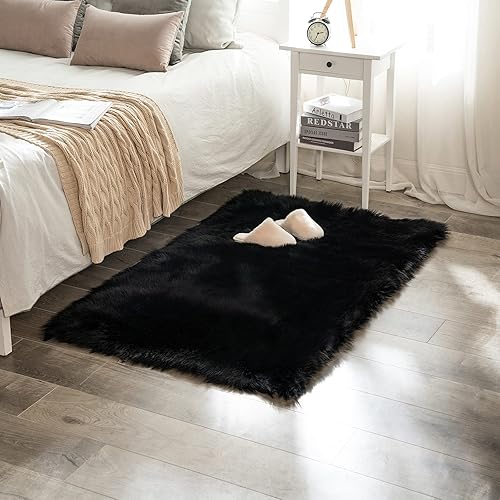 Miniatura 8 de MIULEE - Tapete de pelo sintético de oveja, decorativo, supersuave, mullido, para poner al lado de la cama, sofá, suelo y habitación del bebé, 3 x 5