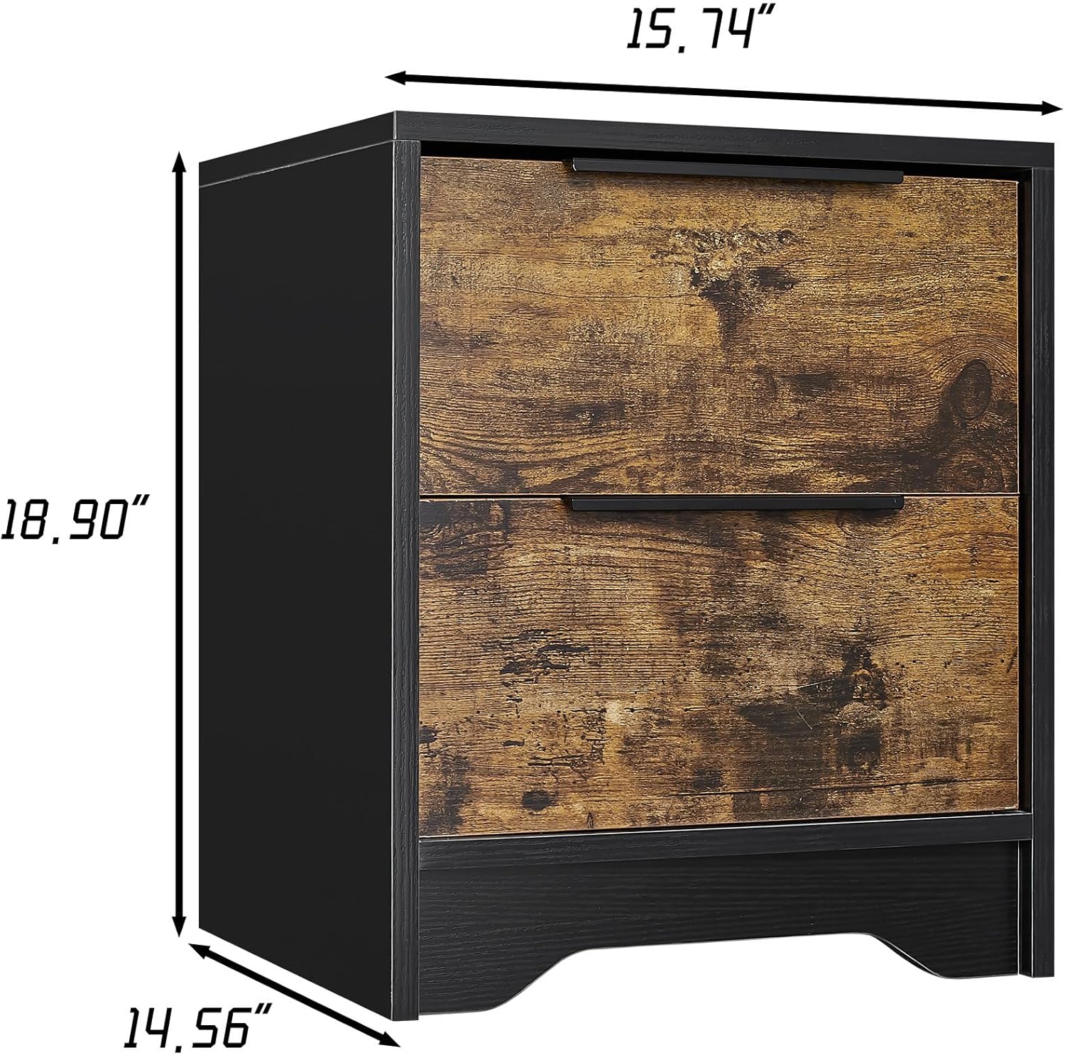 Premium Wooden File Cabinets with Dual Drawers – Sturdy E2 Level Density Board Construction, Spacious Storage, Steel Handles, Silent Steel Slides (Brown) (Brown)