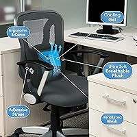 Vista 7 de Samsonite, almohada de apoyo lumbar con gel refrescante para silla de oficina o asiento de coche - mejora tu zona de confort lumbar, de alta calidad