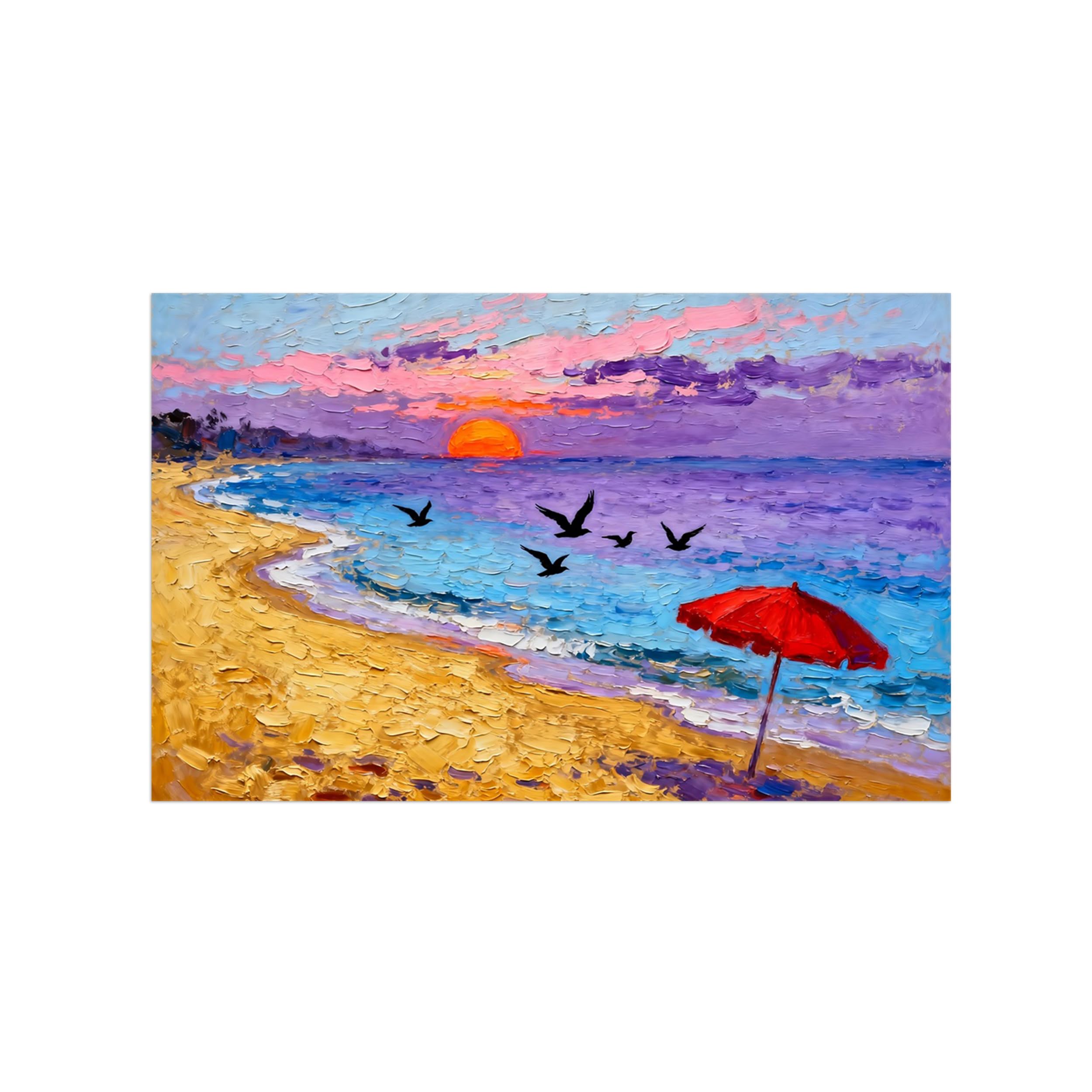 Ozpwbvy Unframed Sea Beach Landscape Canvas Wall Art Picture 40X65cm