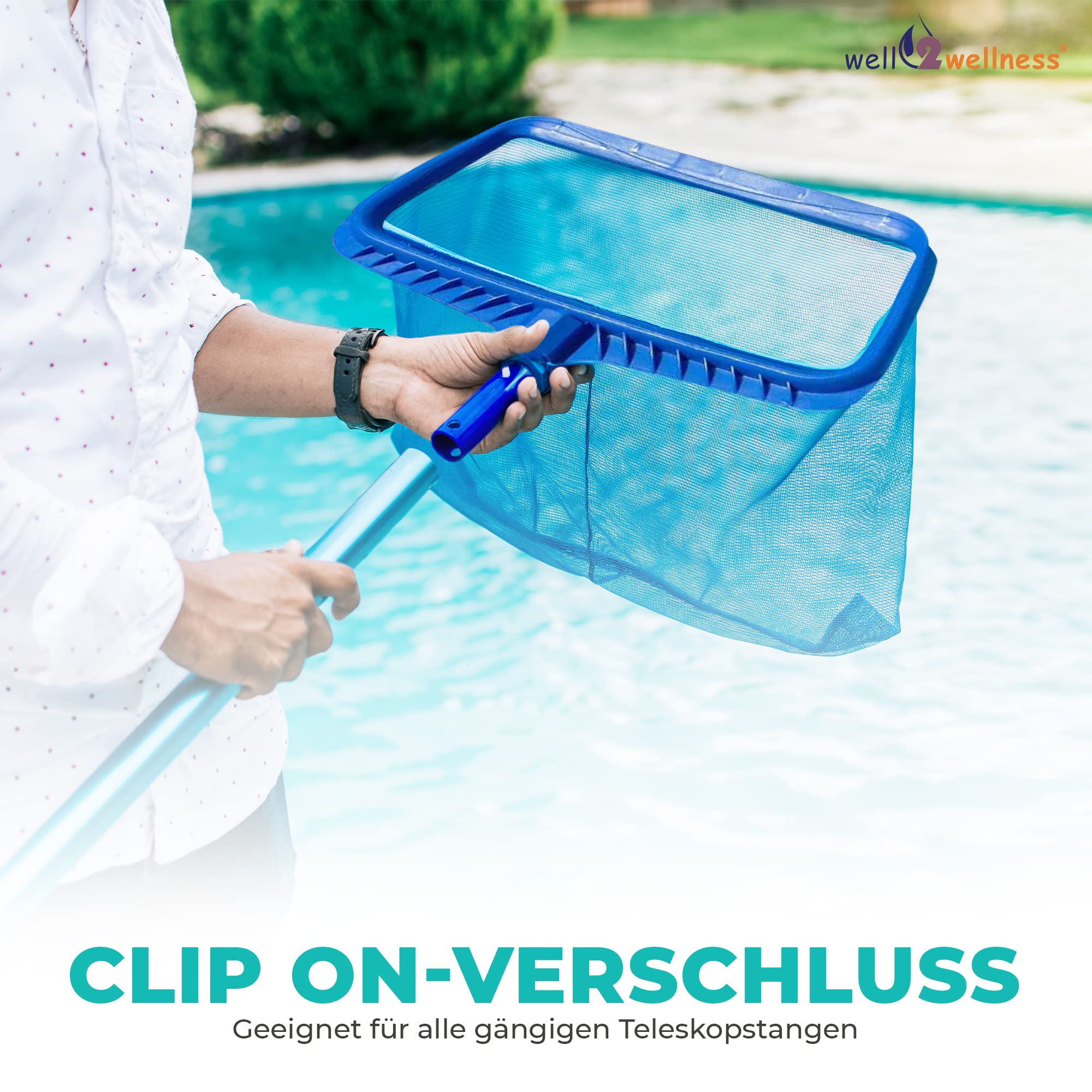 Well2wellness Retino Per Piscina SKIMMER 'STRONG' Con Bordo Ampio | Per Pulizia Fondo E Superficie - 3