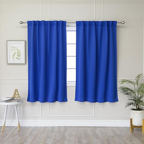 Miniatura 13 de Best Home Fashion Paneles de cortinas opacas de alta calidad, aislamiento térmico sólido, para tratamiento de ventanas, para dormitorio, pestaña