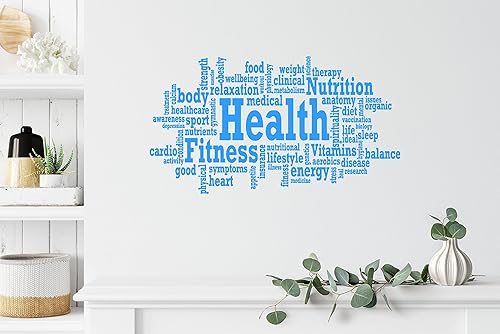 Miniatura 2 de HDS Health Fitness Motivation Word Cloud Wall Decal Healthy Lifestyle Gym Sports Training Place Vinyl Sticker Home Interior Art Decoration Any Room