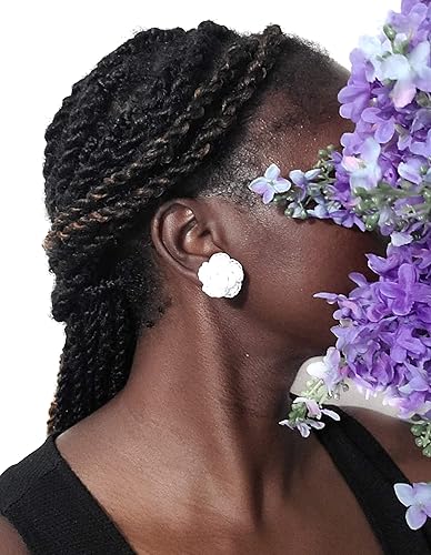 Miniatura 15 de Aretes de rosa para mujer, aretes de flor de moda con cristal de cuarzo transparente Blue