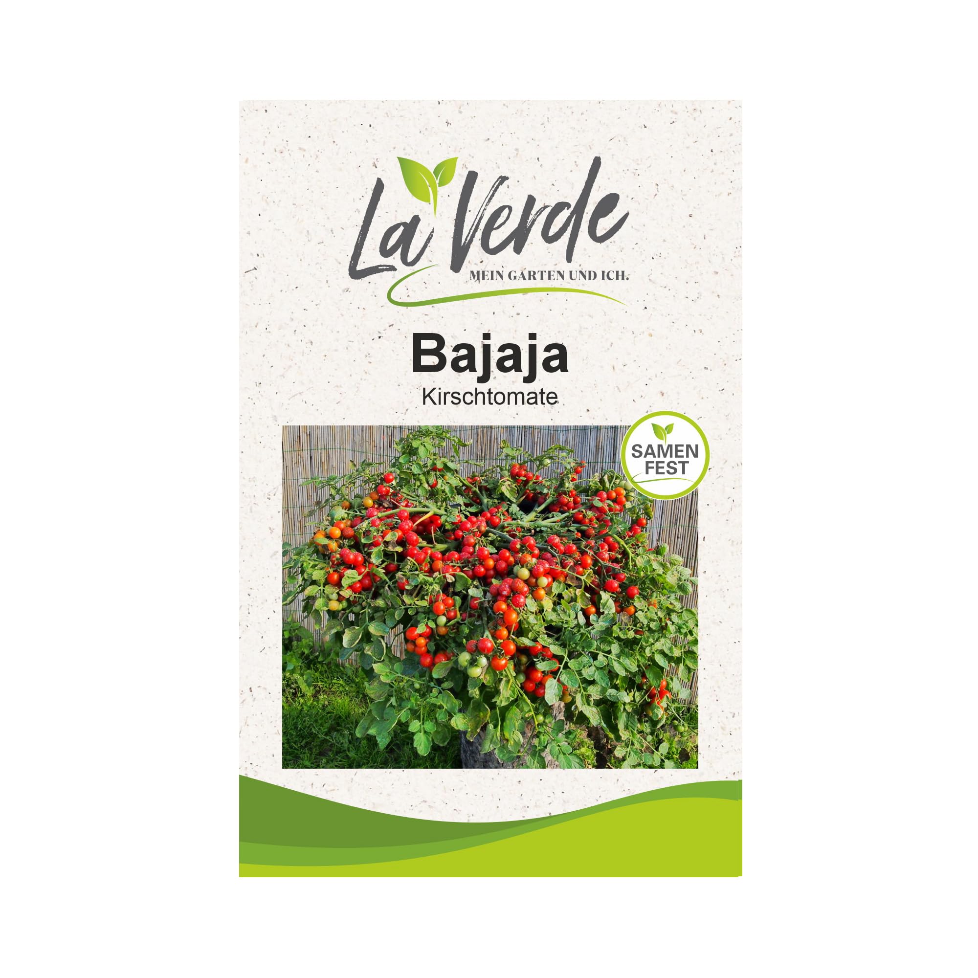 La Verde MEIN GARTEN UND ICH. Bajaja Tomatensamen für ca. 10 Pflanzen, robuste Buschtomate, massentragend, Saatgut ohne Gentechnik