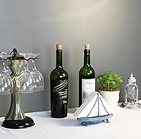 Vista 2 de OwlGift Servilletero de metal en forma de velero, dispensador de toallas de papel de mesa, estante clasificador de cartas de correo, almacenamiento