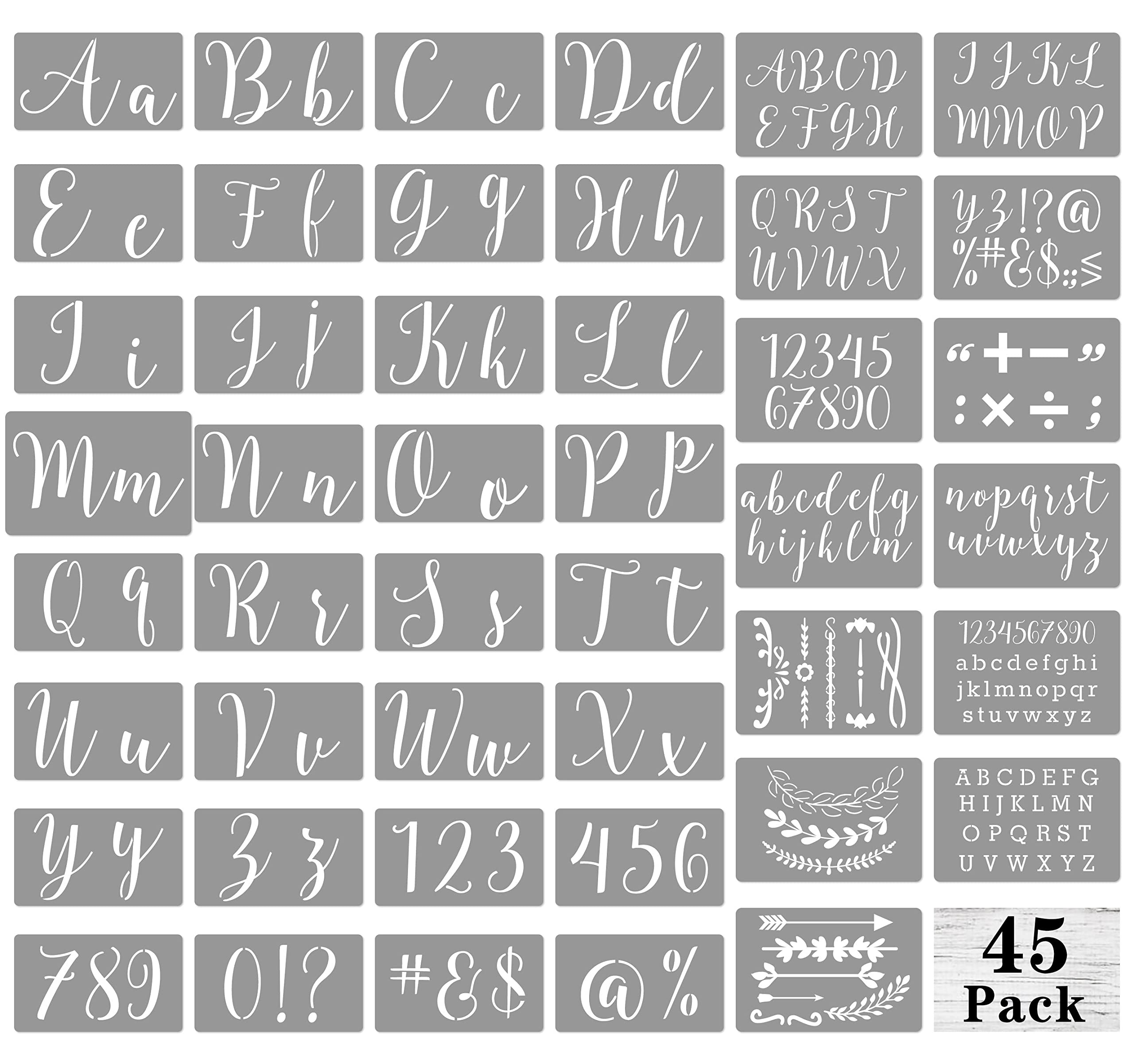Buy Letter Stencils Large Cursive Block Alphabet Number Symbol Painting