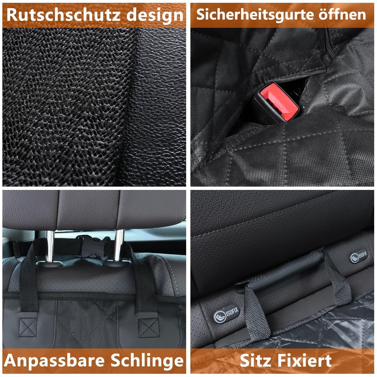 Hundedecke Auto Rückbank für Ford Galaxy 2000-2025, Autoschondecke Hund Rücksitz Kratzfeste Wasserabweisende Rücksitzschutz Hunde Autodecke Zubehör
