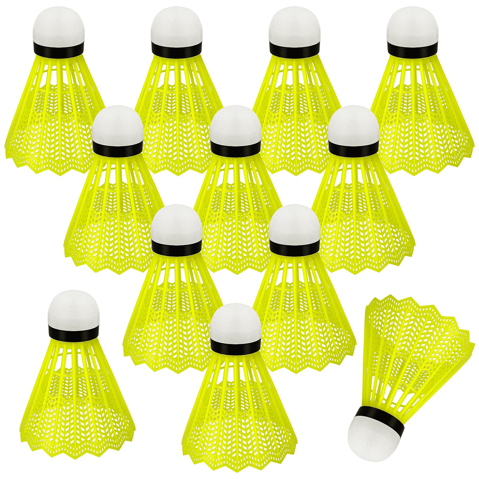 Hysagtek 12 Pcs ShuttleCocks Badminton Shuttle Cocks Great Balance & Flight, Durable Shuttlecocks for Backyards Indoor Outdoor Sports Playing Training and Entertainment Balls, Yellow