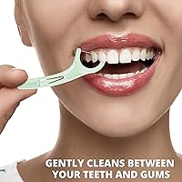 Vista 5 de Plackers Púas de hilo dental micro menta, hechas con Super TufFloss®, púas plegables protegidas, fáciles de usar, menta fresca, verde, envueltas
