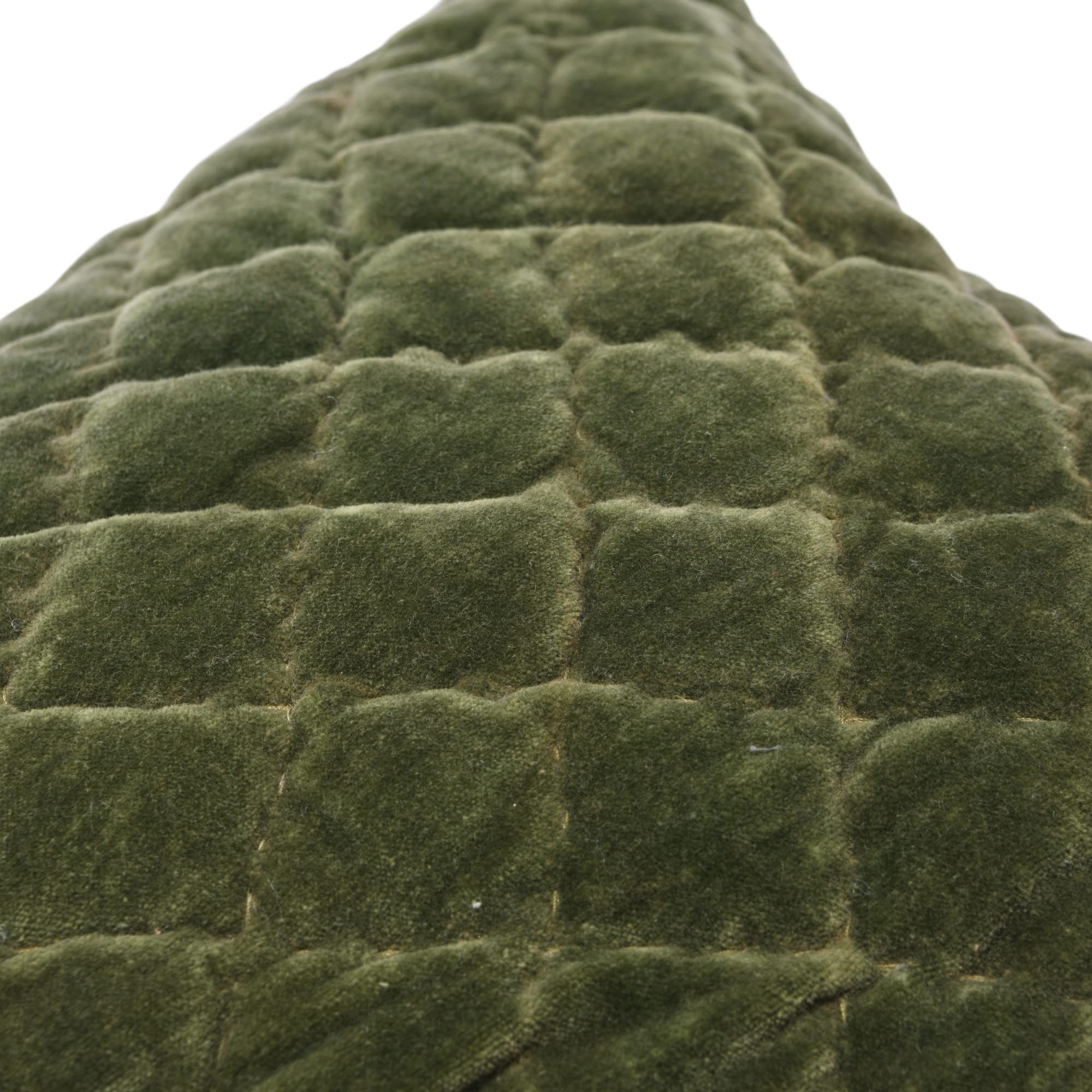 Creative Co-Op 20" Square Quilted Velvet Pillow Decorative Pillow Cover, 20" x 20", Forest Green