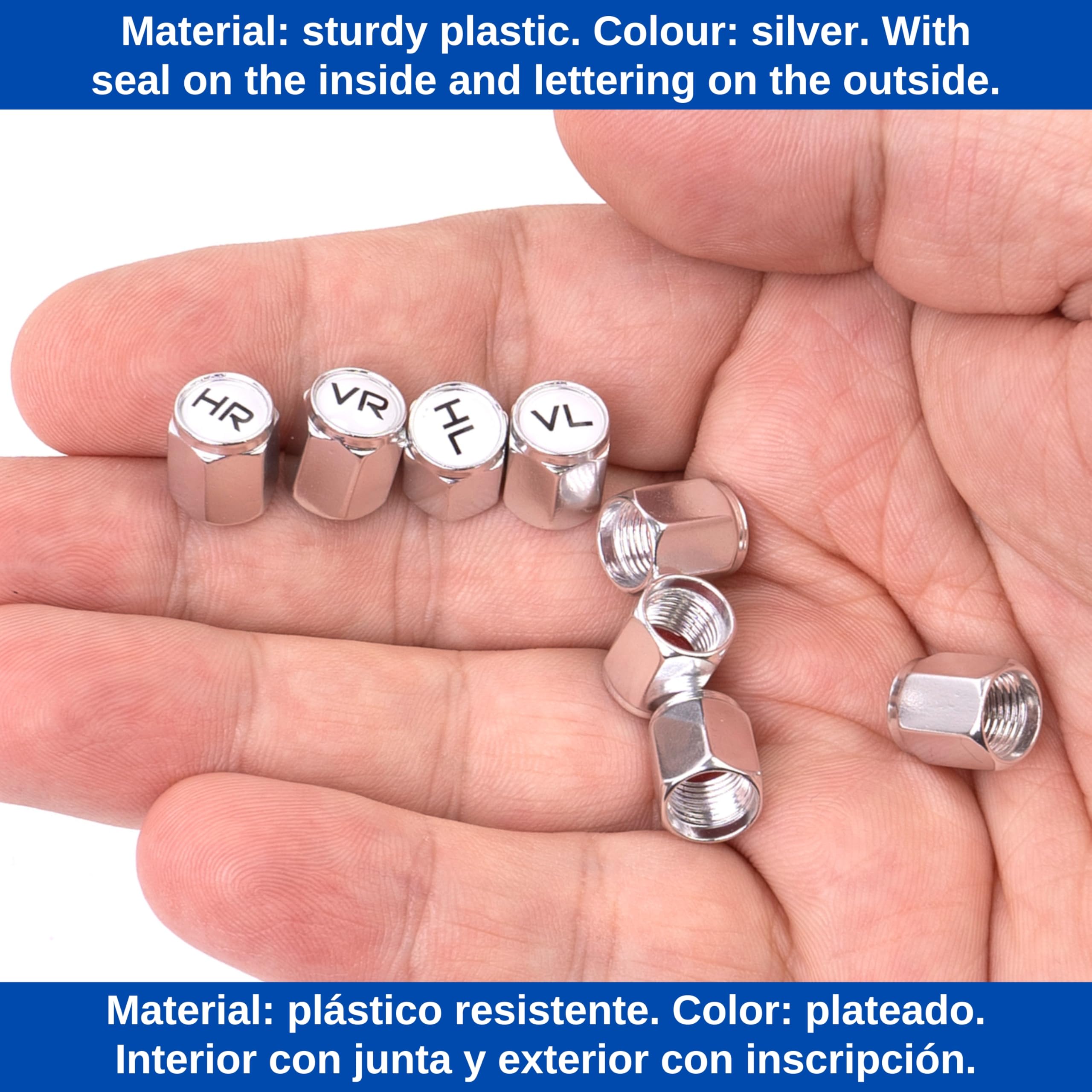 Bouchon De Valve En ABS, Lot De 8, Bouchons Noirs Marqués Avec Joint Pour Valves De Voiture, Moto, Scooter, Remorque Et Vélo, Marqueur De Pneu