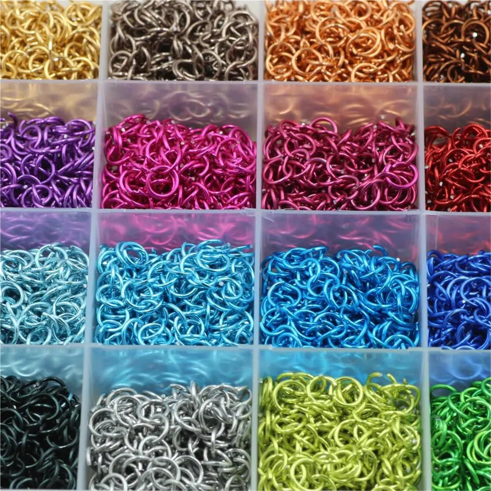 Anelli aperti aperti per gioielli fai da te, in metallo, 1500 pezzi, 6 mm, anelli di salto per collane, bracciali, catenine (verde)