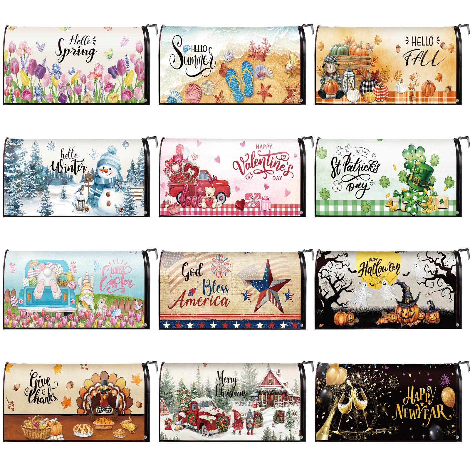 Dispowreath 12 Pcs Seasonal Mailbox Covers