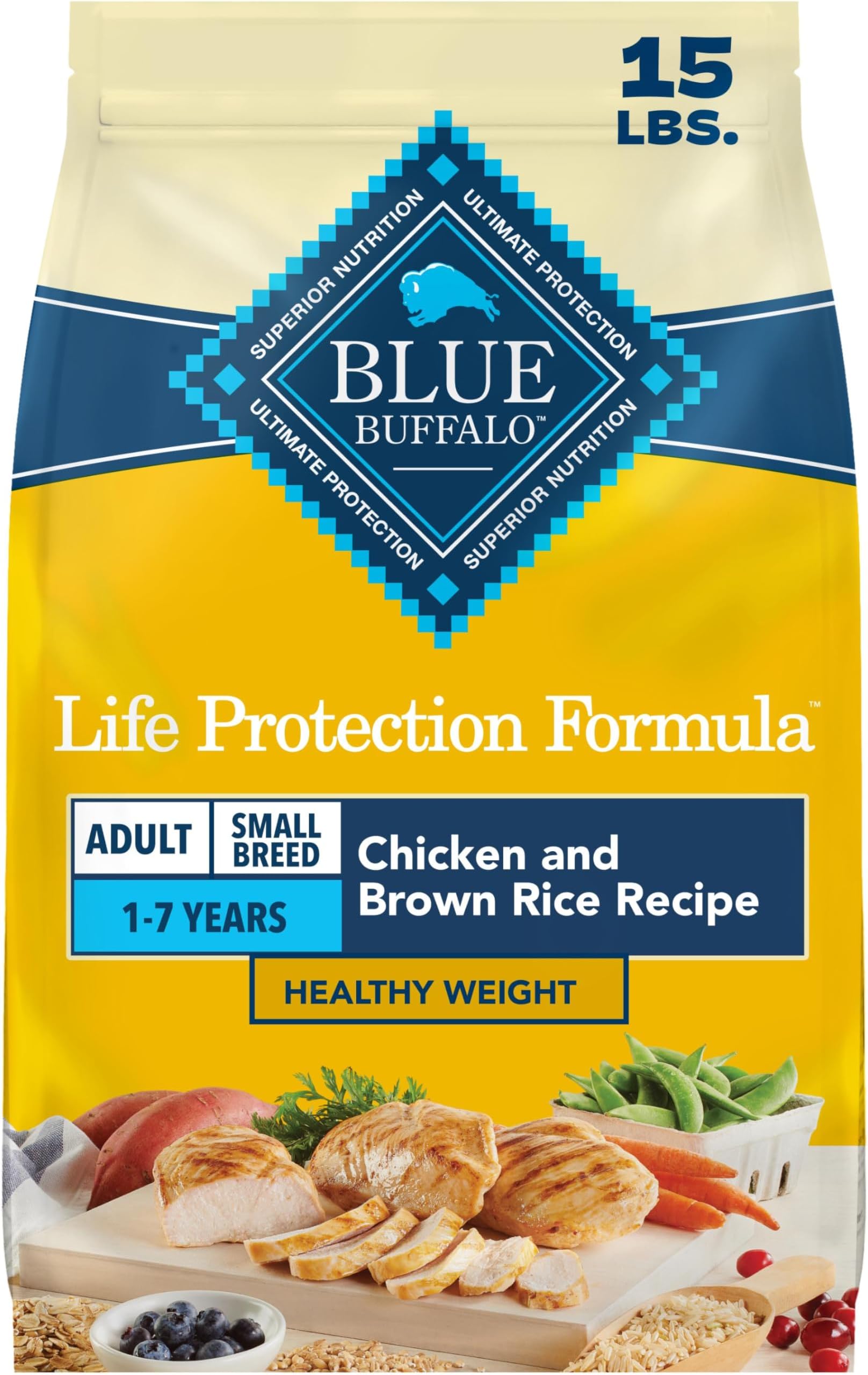 Life Protection Formula Healthy Weight Natural Small Breed Dry Dog Food, Supports an Ideal Weight, Made with Natural Ingredients, Chicken & Brown Rice Recipe, 15-lb Bag
