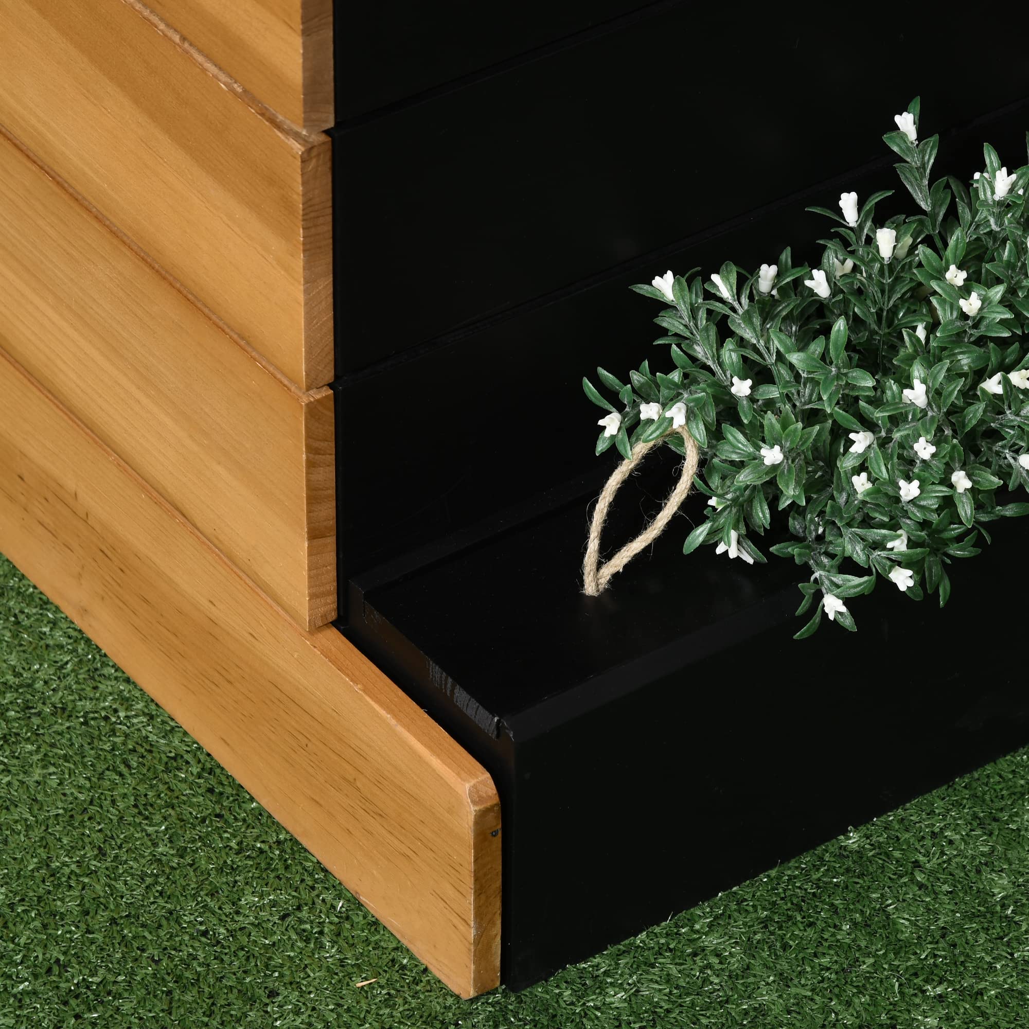 Outsunny Hochbeet Holz mit Selbstbewässerungssystem 79,5x49,5x80cm | Pflanzbeet, Frühbeet, Gartenbeet, Blumenkasten, Pflanzkasten, Pflanzkübel für Blumen, Pflanzen, Obst, Gemüse