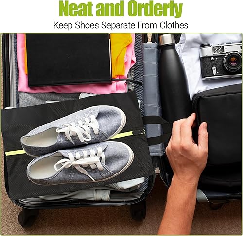 Miniatura 5 de 2 bolsas de zapatos a prueba de olores para viajes, bolsas de tacos para deportes, a prueba de olores con cremallera y asa, bolsa de tacos de fútbol