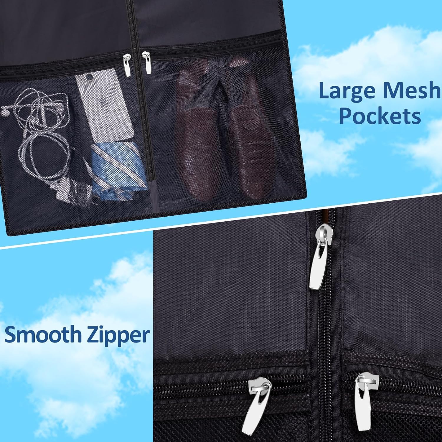 Portatrajes Funda Traje 2 Uds Bolsas De Ropa Con Refuerzos De 5 ''bolsa De Traje Armario Almacenamiento Cubierta De Traje Bolsa De Ropa Colgante Para Abrigos Chaquetas Camisas Funda Ropa Portatrajes V