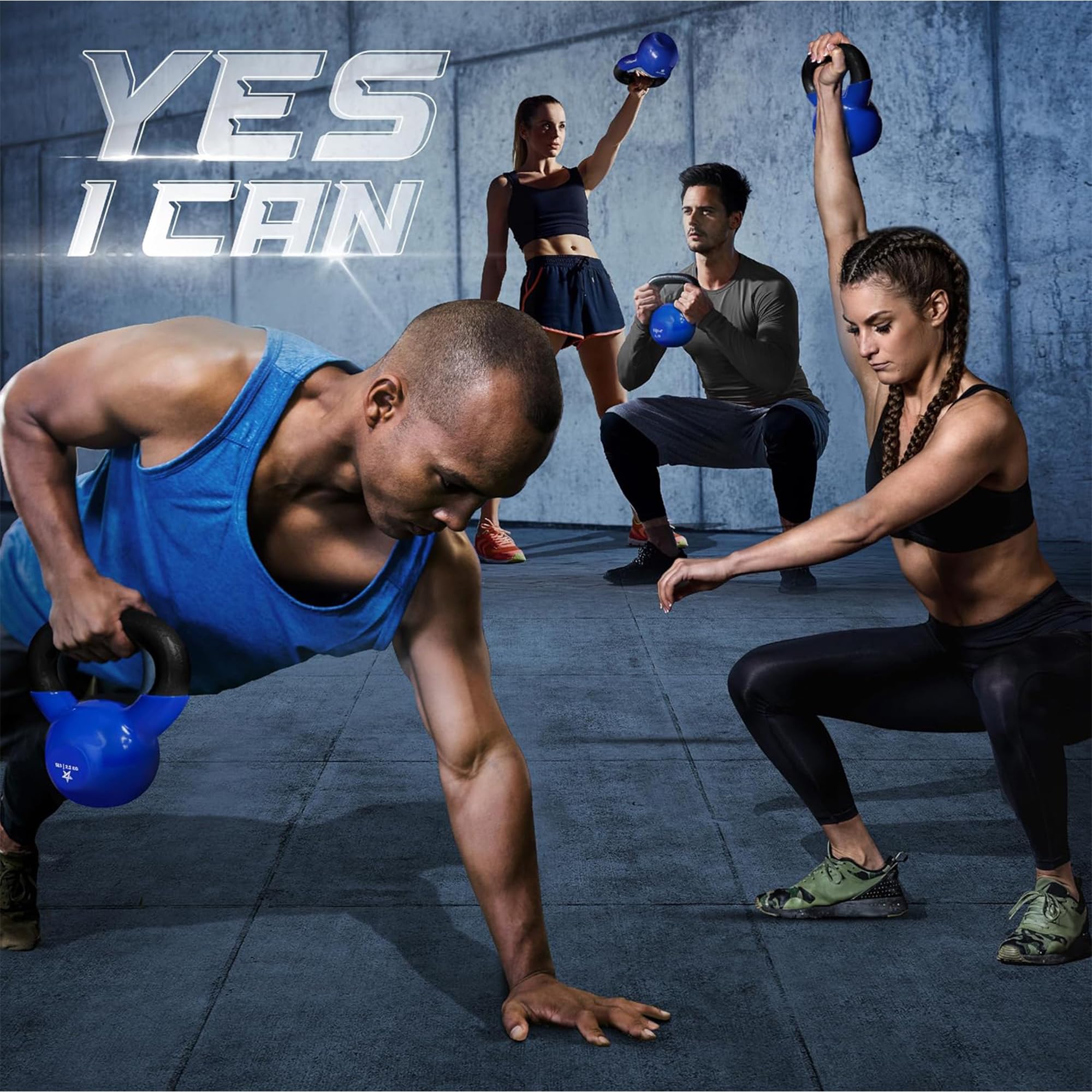 Yes4All Par de pesas rusas de hierro fundido con revestimiento de vinilo, ideal para ejercicios de pesas con mancuernas, pesas de mano y pesas pesadas para equipo de entrenamiento de cuerpo completo,