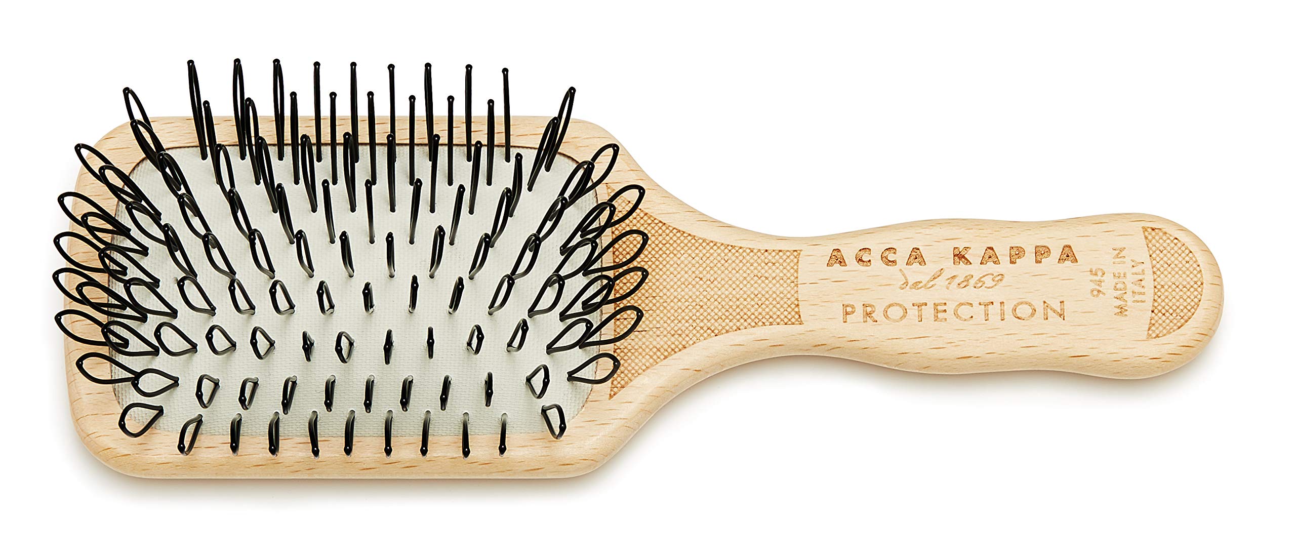 ACCA KAPPA Spazzola in nylon con asola in legno di faggio, dimensioni da viaggio (12945)