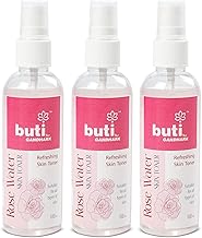 Buti Gandhark Natural Rose Water - 100 ml (Pack of 3) | With Alcohol-Free | Herbal Gulab Gel Face Toner | Facial Spray Toner for Glowing, Brighter & Hydrated Skin | Balances & Restores Skin's pH Levels | For All Skin Types