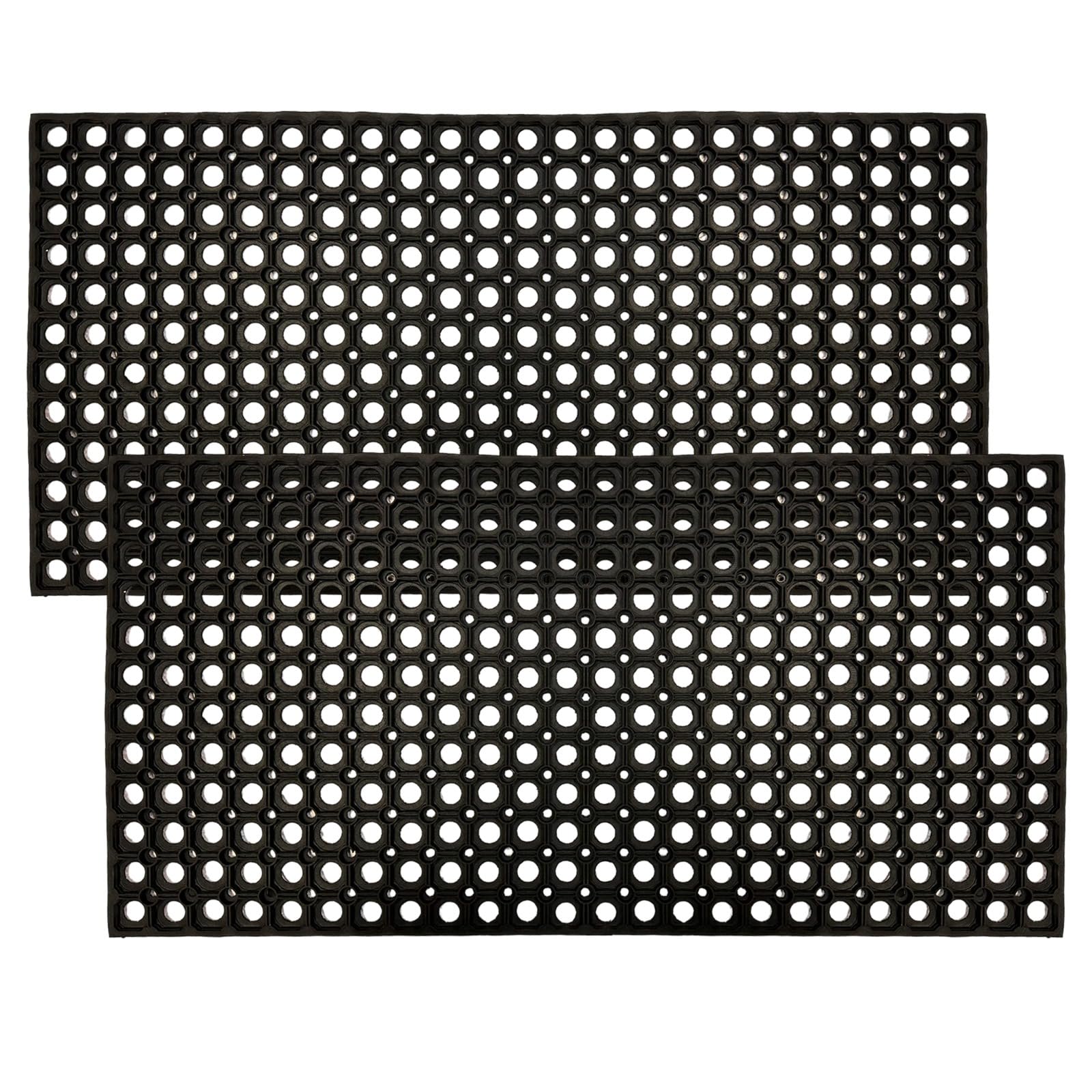 Grid Rubber Door Mat Heavy Duty Non-Slip Door Mats Outdoor Anti Fatigue Dirt Scrapper Floor Mat For Entrance, Backdoor, Patio And Lawn Outdoor Mat (PACK OF 2, 50 x 100 cm (Rectangular) โ image 1