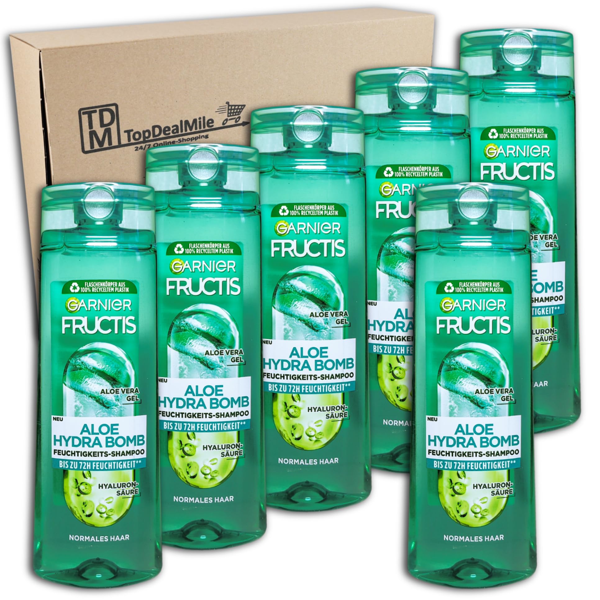 TopDealMile opakowanie do szamponu Garnier Fructis Aloe Hydra Bomb 6 x 300 ml