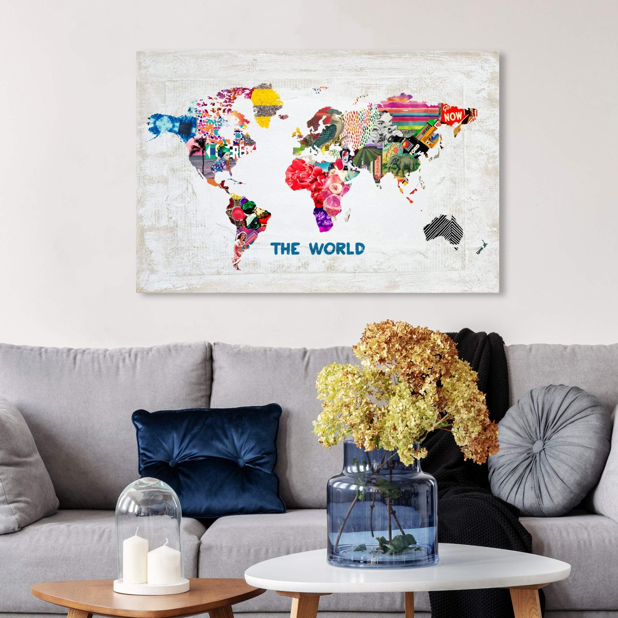 Amazon.com: Maps and Flags Wall Art Canvas Prints 'Hipster Mapa