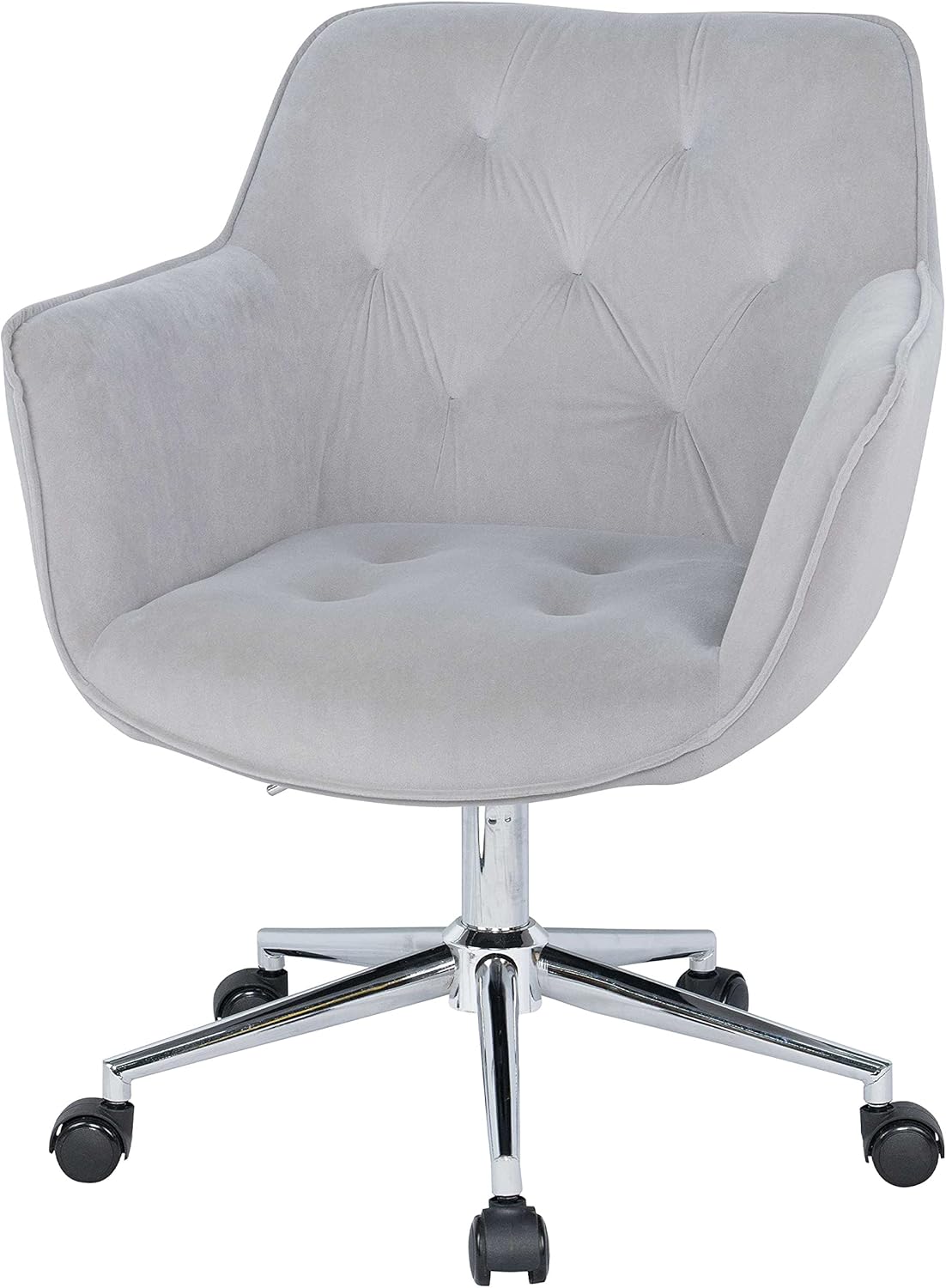 MOJAY Home Office Desk Chairs Velvet Computer Chair with Armrest and Backrest 360° Swivel Vanity