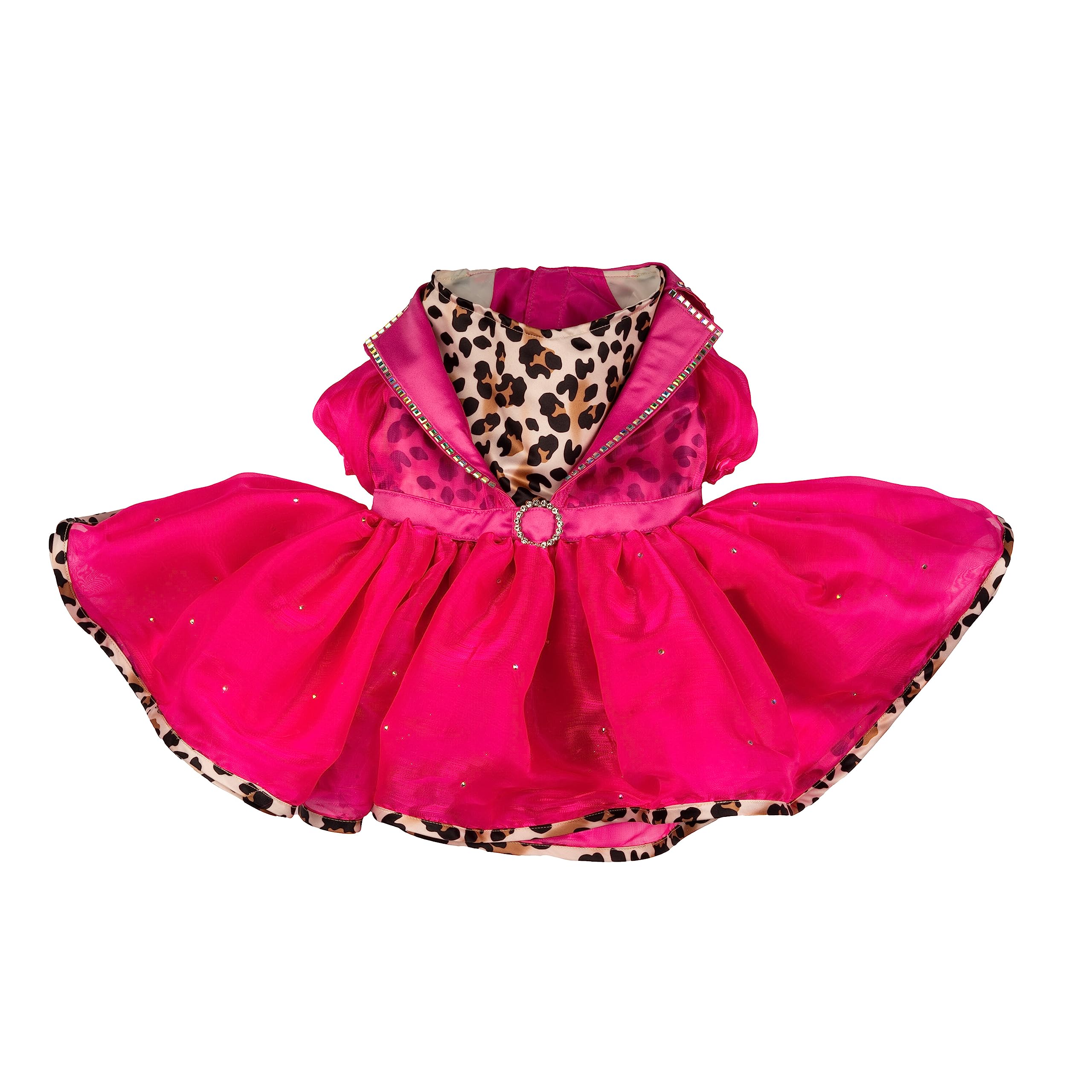 Robe léopard pour chien Doggy Parton col cranté taille L évite frottements et reste chic