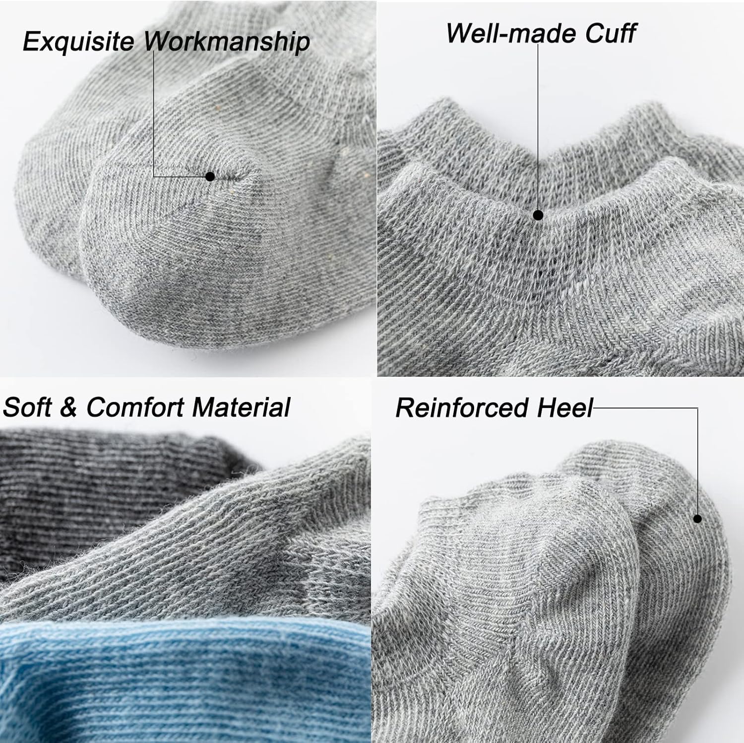 JORMATT Toddler No Show Cotton Socks for Little Girls Boys - Anti Slip Low Cut Ankle With Grips (6-12 Pairs) - Image 6