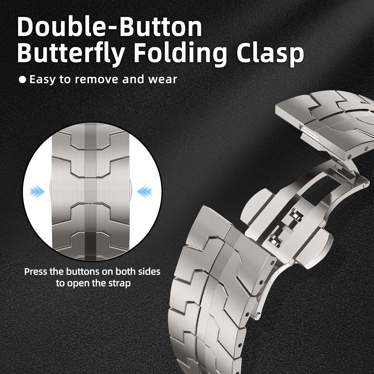 Metal Band for Galaxy Watch 8 44mm/40mm, Stainless Steel Metal Strap, No Gap with Adjustment Tool Replacement Band for Men Women Compatible with Samsung Galaxy Watch 8 Classic 46mm