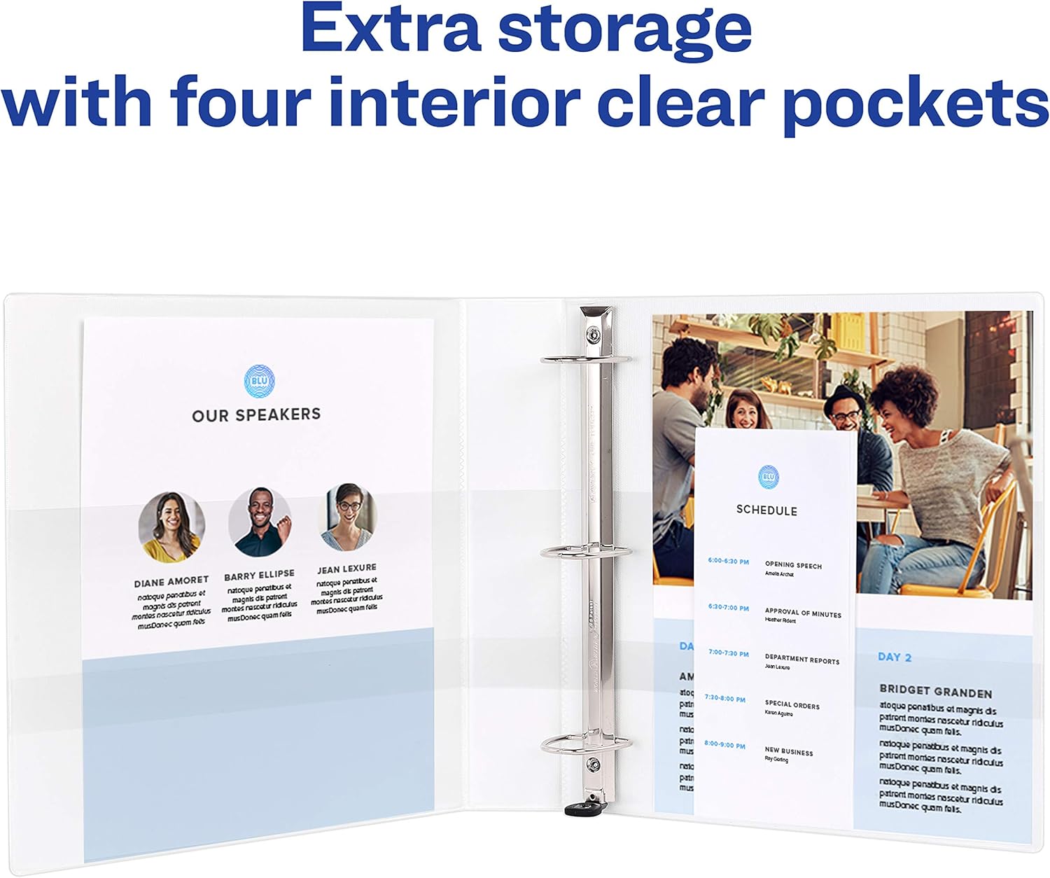Avery Heavy-Duty View 3 Ring Binder, Extra Wide, 1.5" EZD Rings, 1 White Binder (01319) (Pack of 2)