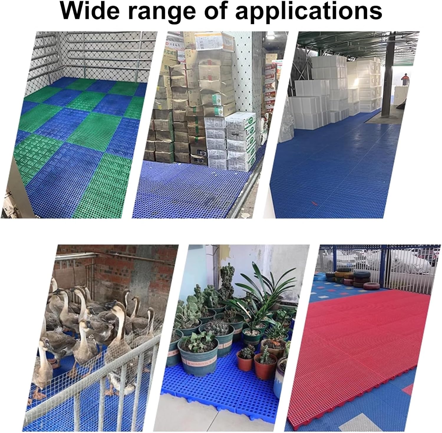 Plastic Nestable Pallet, Plastic Pallet, Breathable Grid Ventilation Pallet, Waterproof Grid Pad, HDPE Plastic Pallet for Basement Storage for Kennel, Garden, Basement, Patio(Blue,100 * 60 * 10c