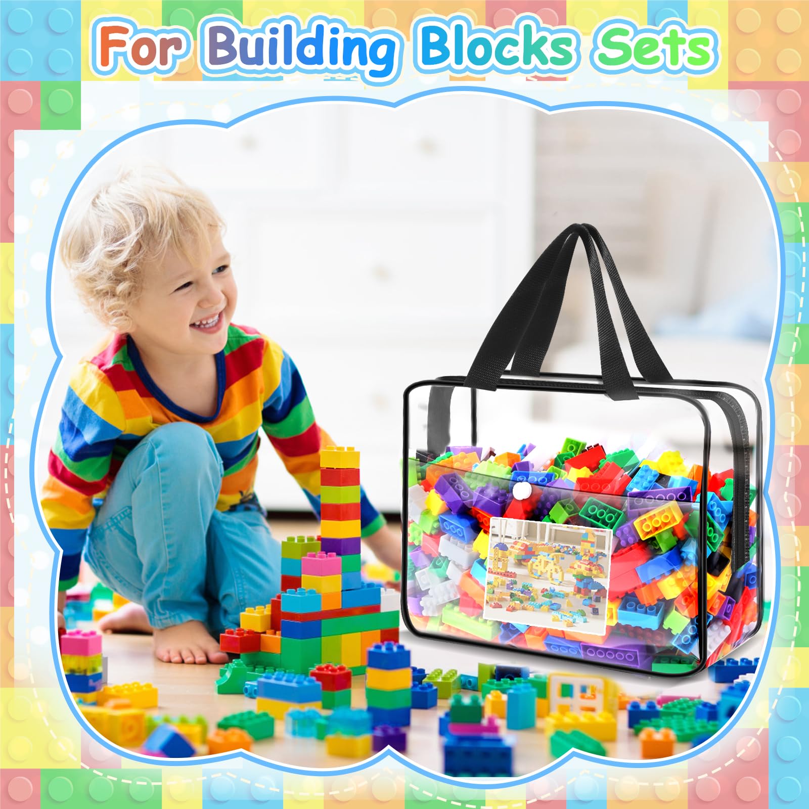 Lot De 10 Grands Sacs De Rangement En Plastique Transparent Pour