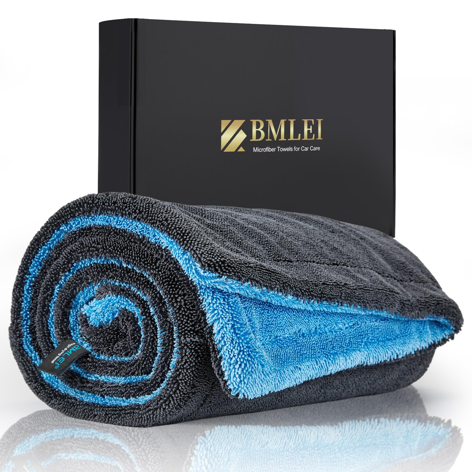 BMLEI Car Drying Towel 48x24 Extra Large Twisted-Loop Car Detailing Towel 1300GSM Super Absorbent Streak Free Microfiber Cleaning